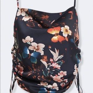 Butterfly Print Cowl Neck Cami